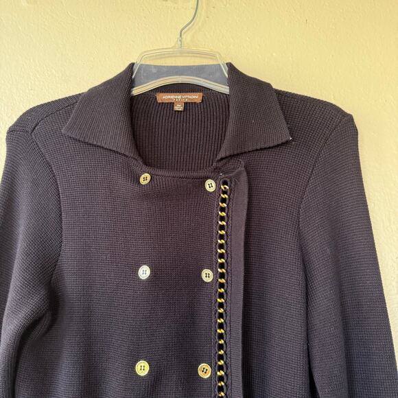Adrienne Vittadini size P/M Blue gold hardware sweater - Picture 3 of 11